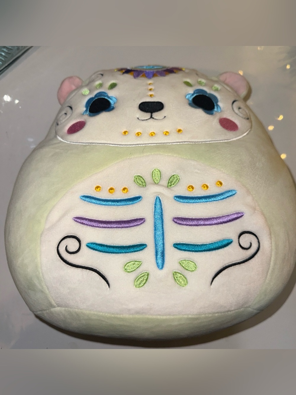 Squishmallows 12" Day Of The Dead Brooke Polar Bear Halloween Plush